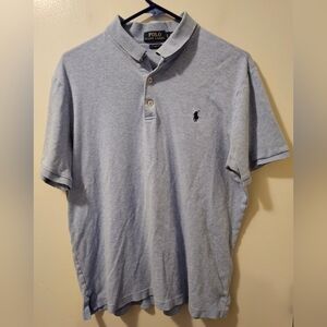 Polo Ralph Lauren Classic Fit Cotton Polo Shirt Blue Short Sleeve Men's Size L